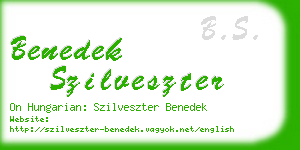 benedek szilveszter business card